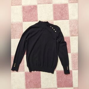 Black Button-Detail Women's Sweater